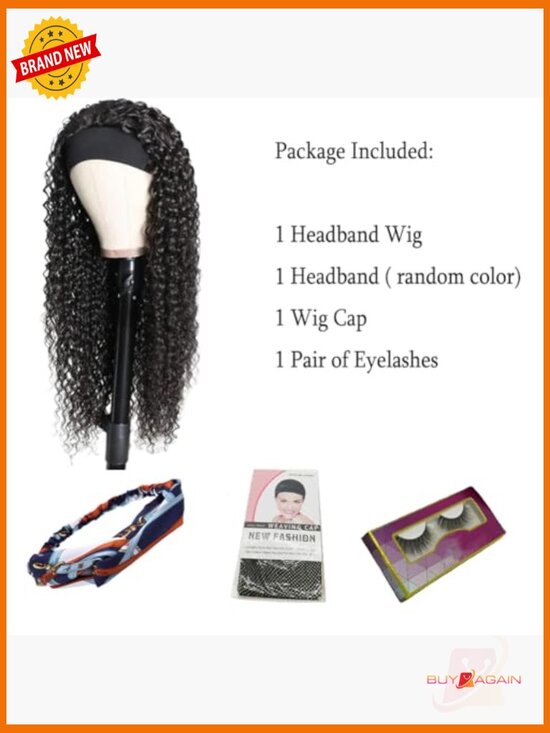 Deep Wave Headband Wig Human Hair 20 Inch Glueless Wear Go 150% Density main image 4